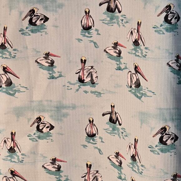 Reel Legends Teal with pelicans performance sleeveless dress size large - Picture 3 of 5